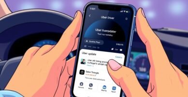 How do Uber drivers update the app?